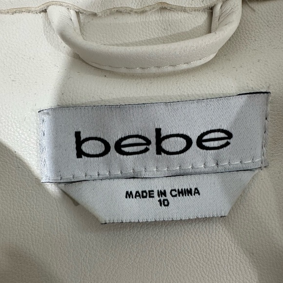 Bebe White Lace and Faux Leather Jacket Size 10 - Picture 3 of 3